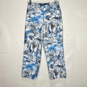 Chico’s Denim Woman’s Pants sz 0.5 / 6 Cropped Jeans Blue w/Italian Artist